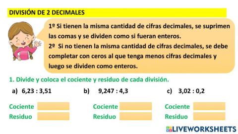 División de Decimales