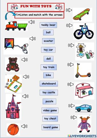 Fun with toys - Match with arrows