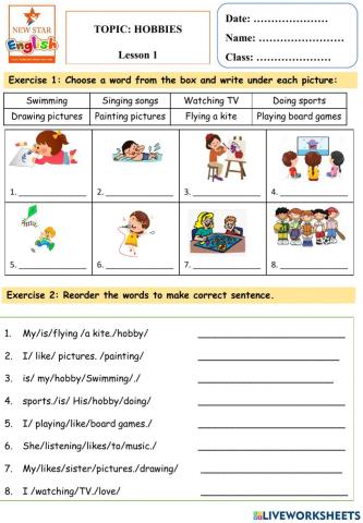 Starters- My Hobbies- lesson 1