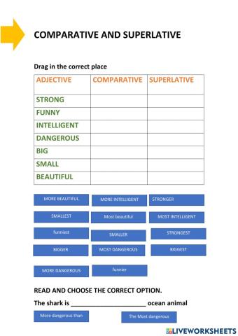 Comparative and superlative