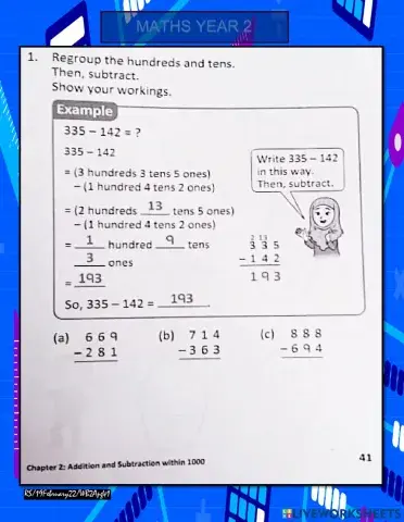 Subtraction with regrouping WB41&42