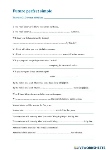 Future Perfect-Correct Mistakes