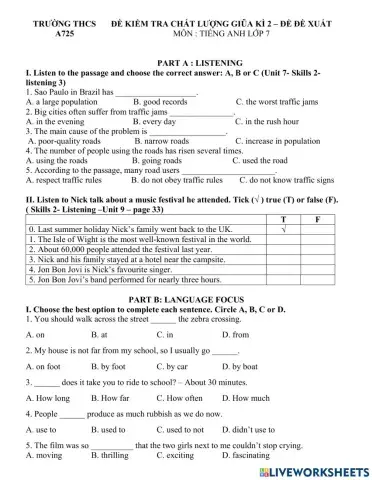 Tieng anh 7 giua ky 2