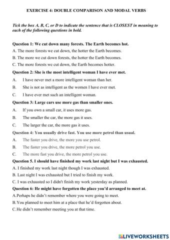 Double comparison and modal verbs