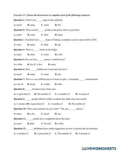 Ôn chuyên- từ chỉ số lượng