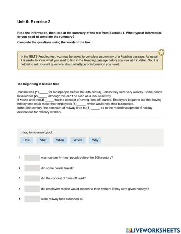 Mindset IELTS 2 - Reading Skills Modules - Unit 6 Ex2