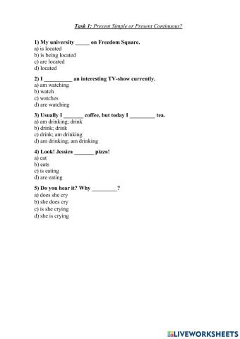 Present Simple vs. Present Continuous
