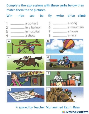 Vocabulary action verbs