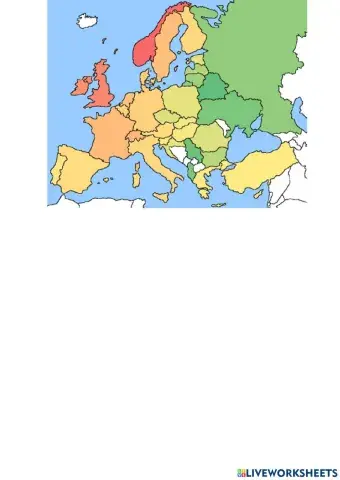Mapa países de Europa