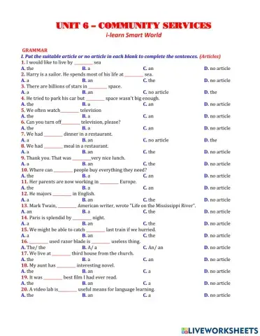 Articles and presitions of place