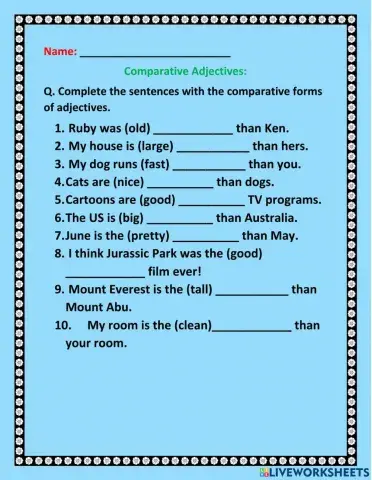 Comparative Adjectives