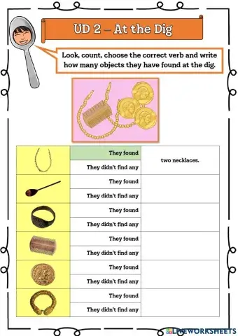 6º UD 2 At the dig - Ficha 3