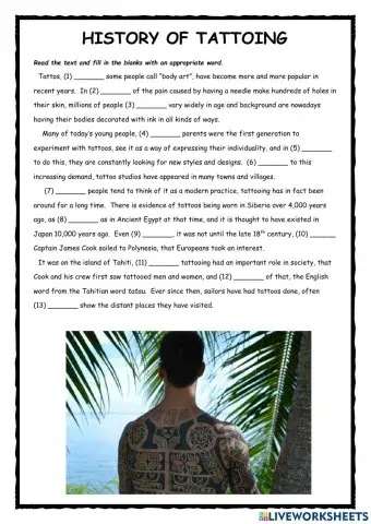 History of Tattooing FCE Use of English