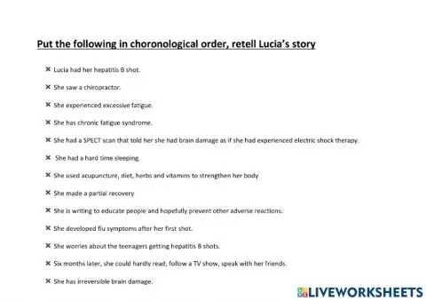 Reading Retell Lucia's story