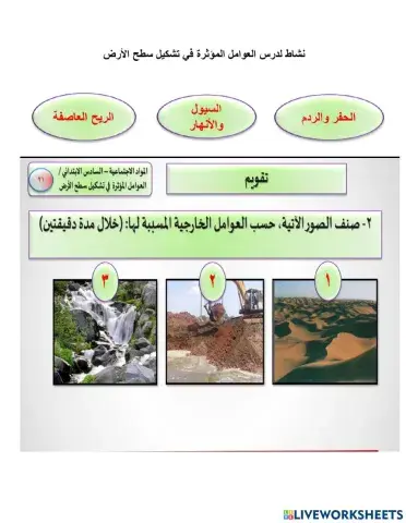 عوامل المؤثرة في السطح