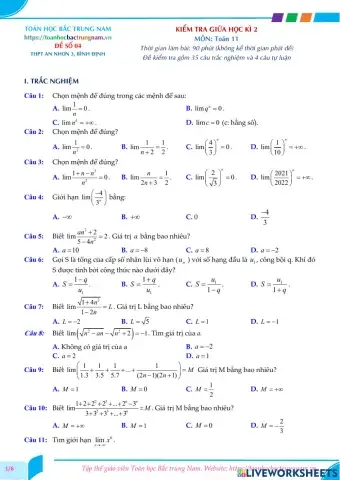 Toán 11-Kiểm tra GK2-THPT Số 3 An Nhơn, Bình Định-2021