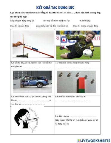 Kết quả tác dụng lực