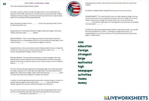 Some advice on choosing a college