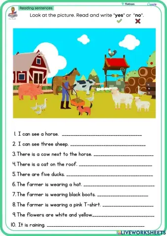 Reading sentences  Starters Animals02