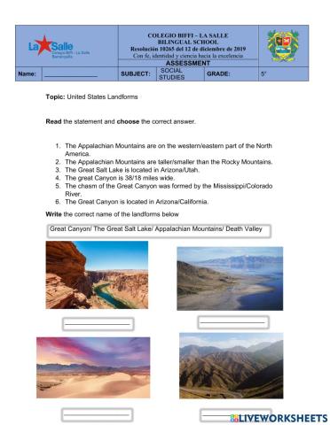Landforms of the United States