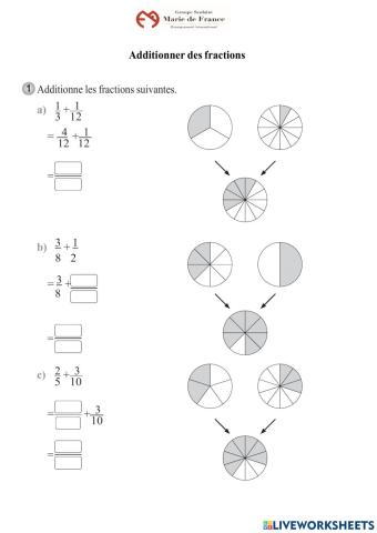 Additionner des fractions
