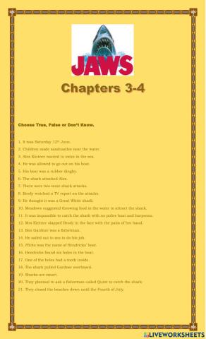Jaws: Chapters 3-4