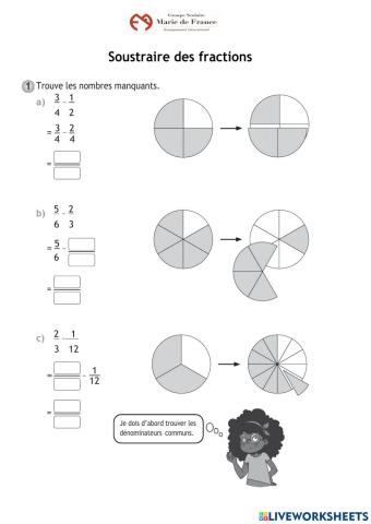 Soustraction des fractions