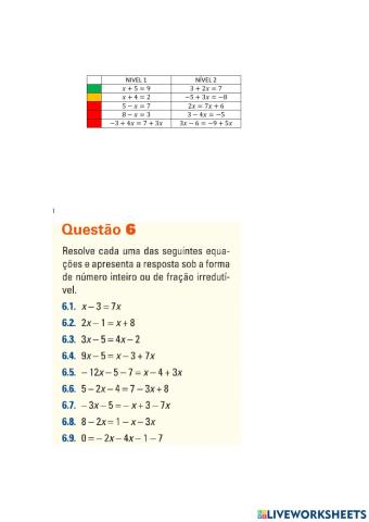 Q6-Equações