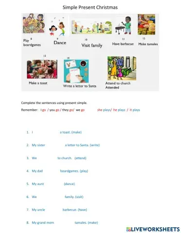 Present simple Christmas