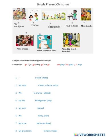 Present simple Christmas