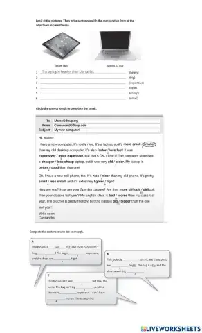 Comparatives- enough-too