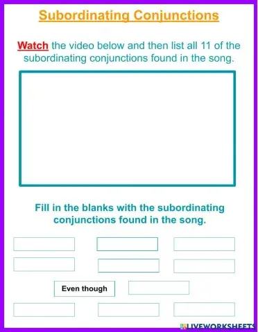 Subordinating Conjunctions