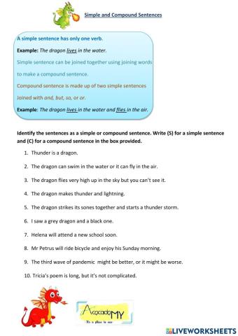 Simple and Compound Sentence