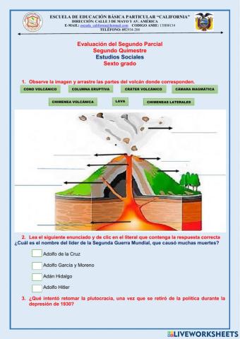 Evaluacion de eess de 6to. 2do. parcial del 2do. quimestre