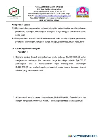 LKPD Aritmatika Sosial