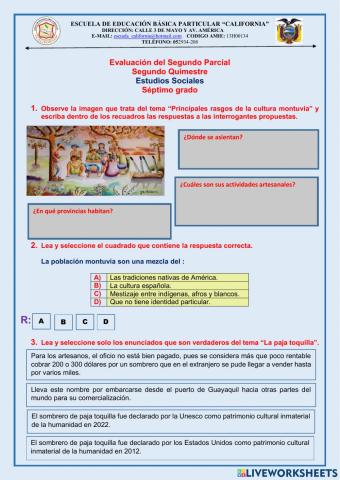 Evaluacion de eess de 7mo. 2do. parcial del 2do. quimestre