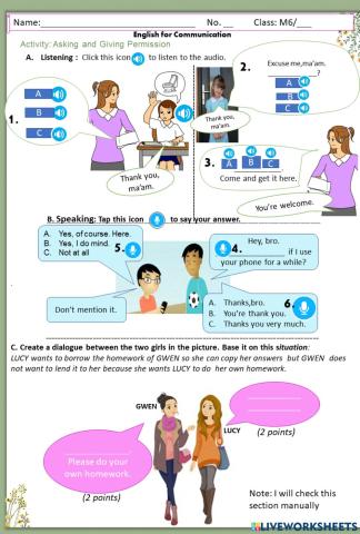 Asking and Giving permission