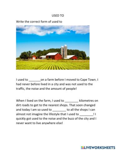 Correct form of Used to