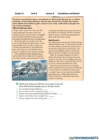 Reading comprehension