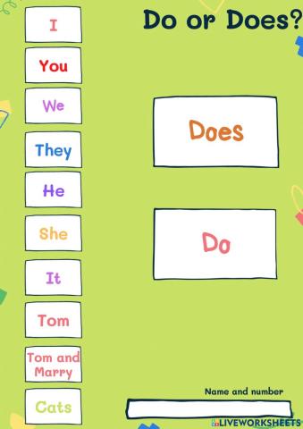 แบบฝึกภาษาอังกฤษ Do, Does.