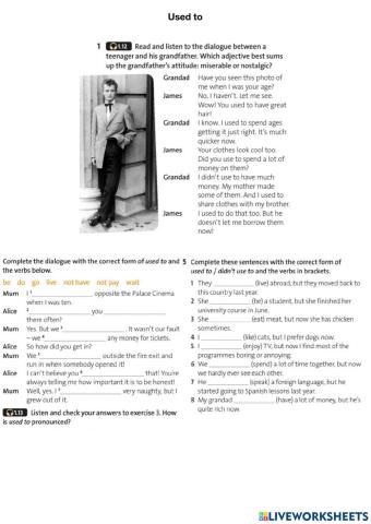 Used to listening + grammar