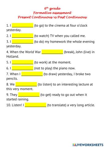 Present Continuous-Past Continuous