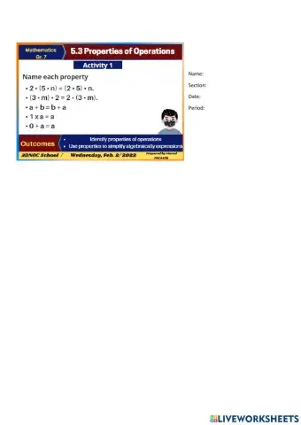 5.3 Properties of operations