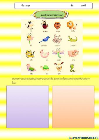 ทักษะการจำแนก สเปสกับสเปส