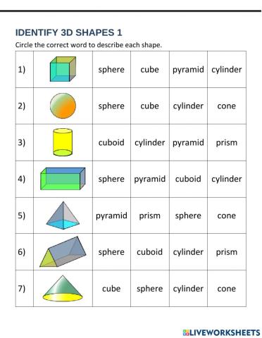Math Test - 3D Shapes