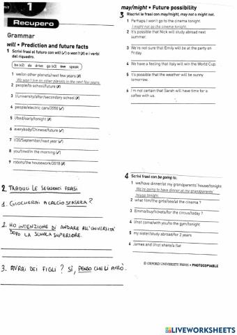 Test on future tenses