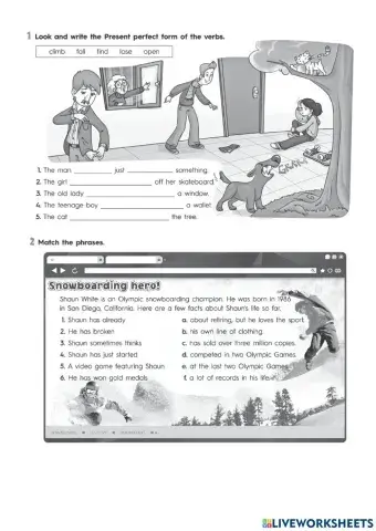 Present pefect (writing)