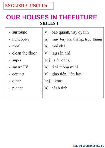 English 6- unit 10-skills 1