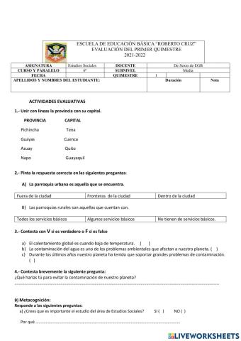 Examen de estudios sociales