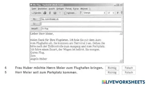 A1 Übungstest altes Buch Lesen Teil 1 - 2